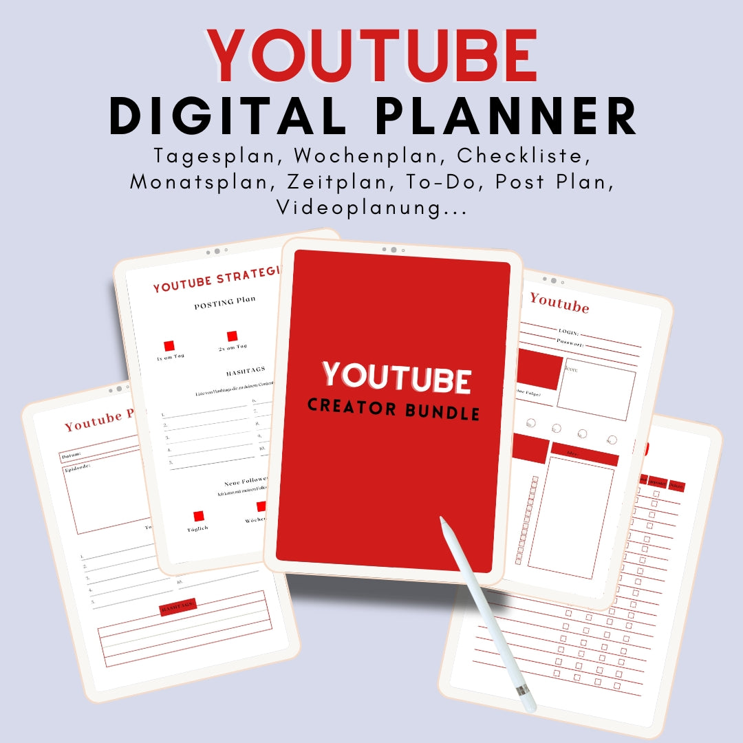 YouTube Growth Planner – 15-seitiges Creator System